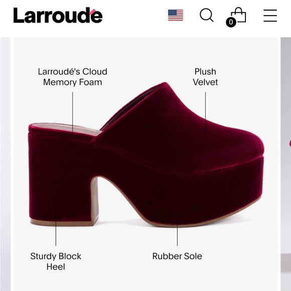 Larroude Miso deepsea velvet clogs - size 8 never worn! - Picture 8 of 13